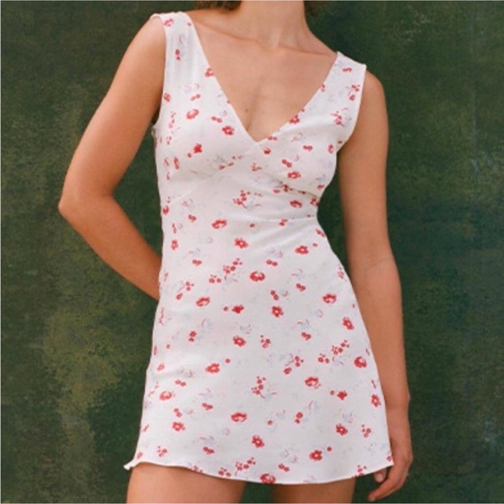 Realisation Floral Cream mini Silk Dress Size XS